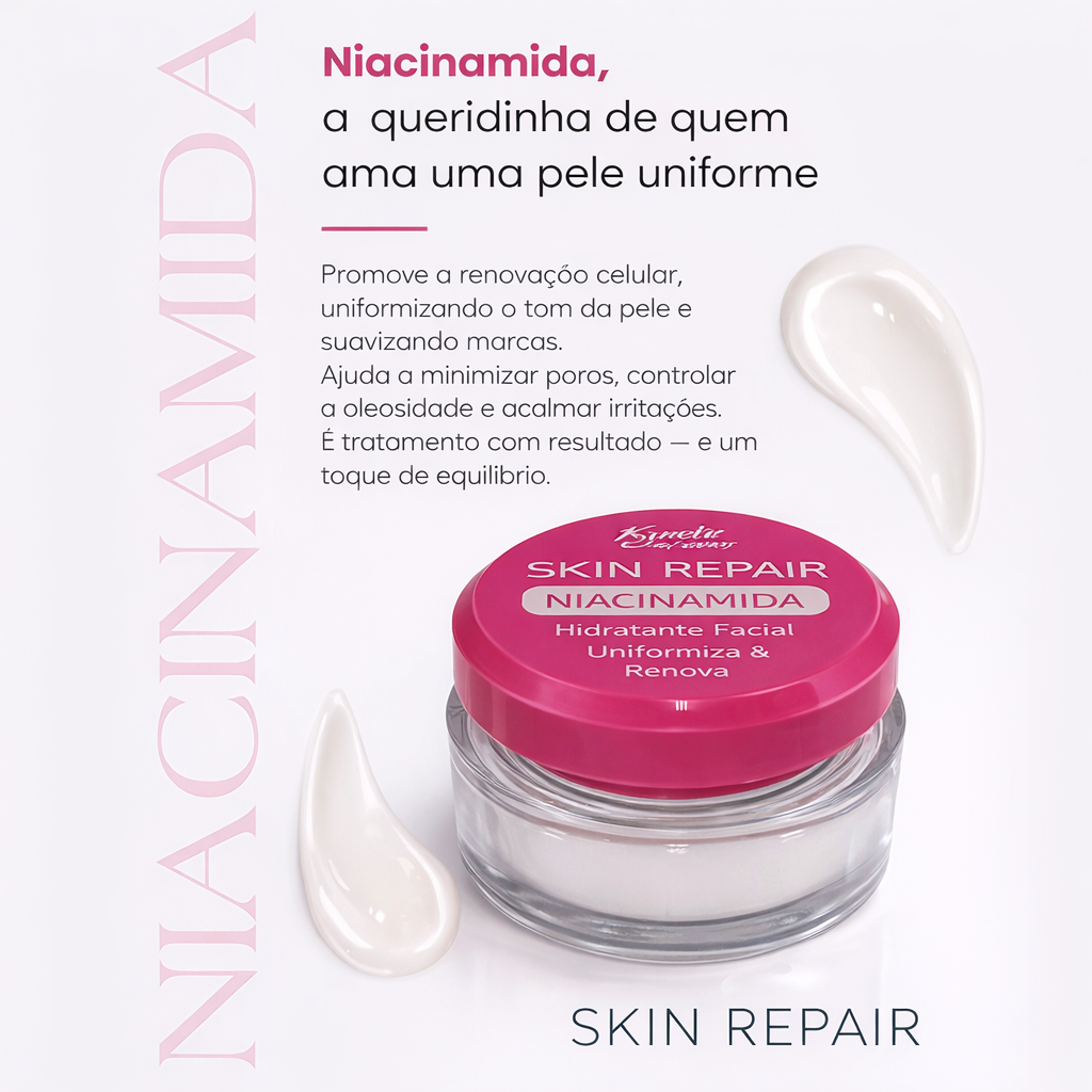 Hidratante Facial de Niacinamida - Vitamina B3 - Box com 12 unidades